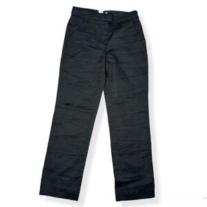 Emporio Armani Black Ruched Straight-Leg Pants - Size 4 (Altered)